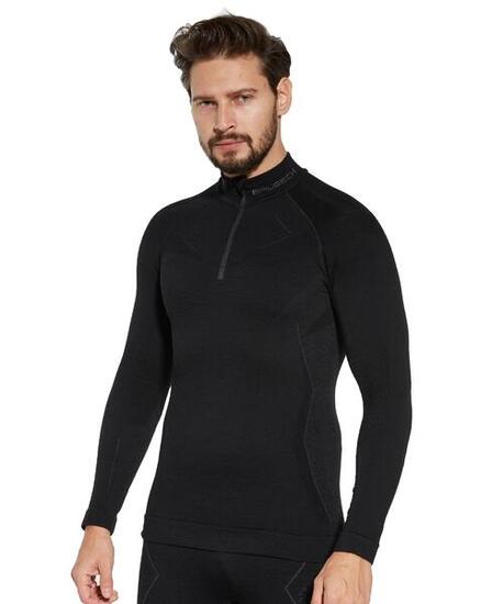 Bluza męska z krótkim ekspresem wełniana Brubeck EXTREME MERINO