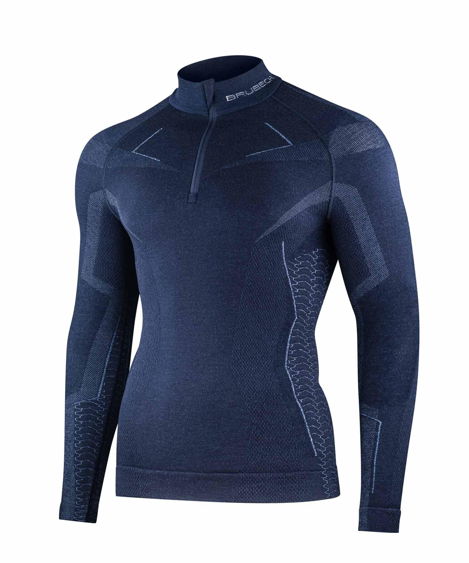 Bluza męska z krótkim ekspresem wełniana Brubeck EXTREME MERINO 3/5