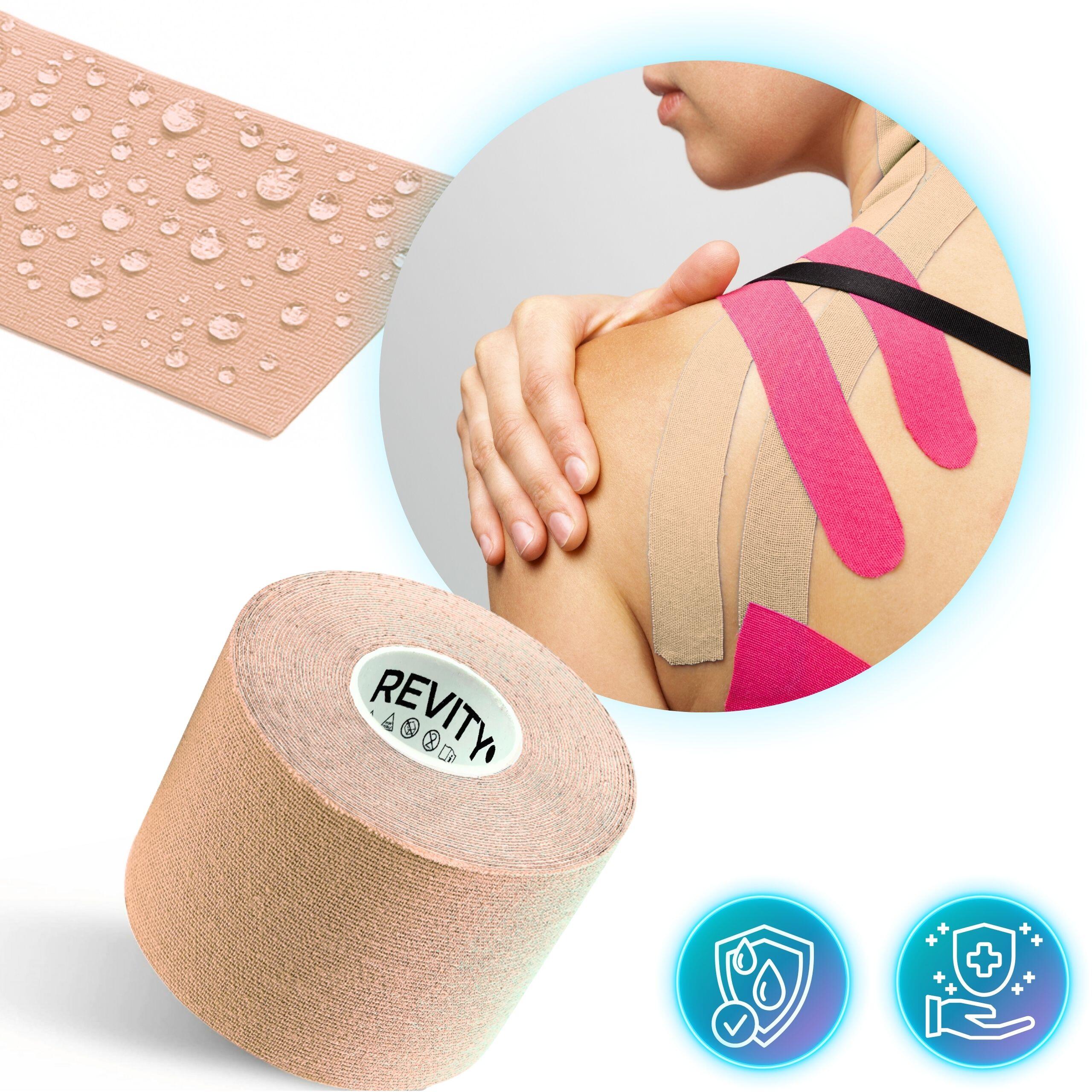 Cinta kinesiológica Kinesiotape 5 m × 5 cm, para lifting facial y busto, médico 7/7