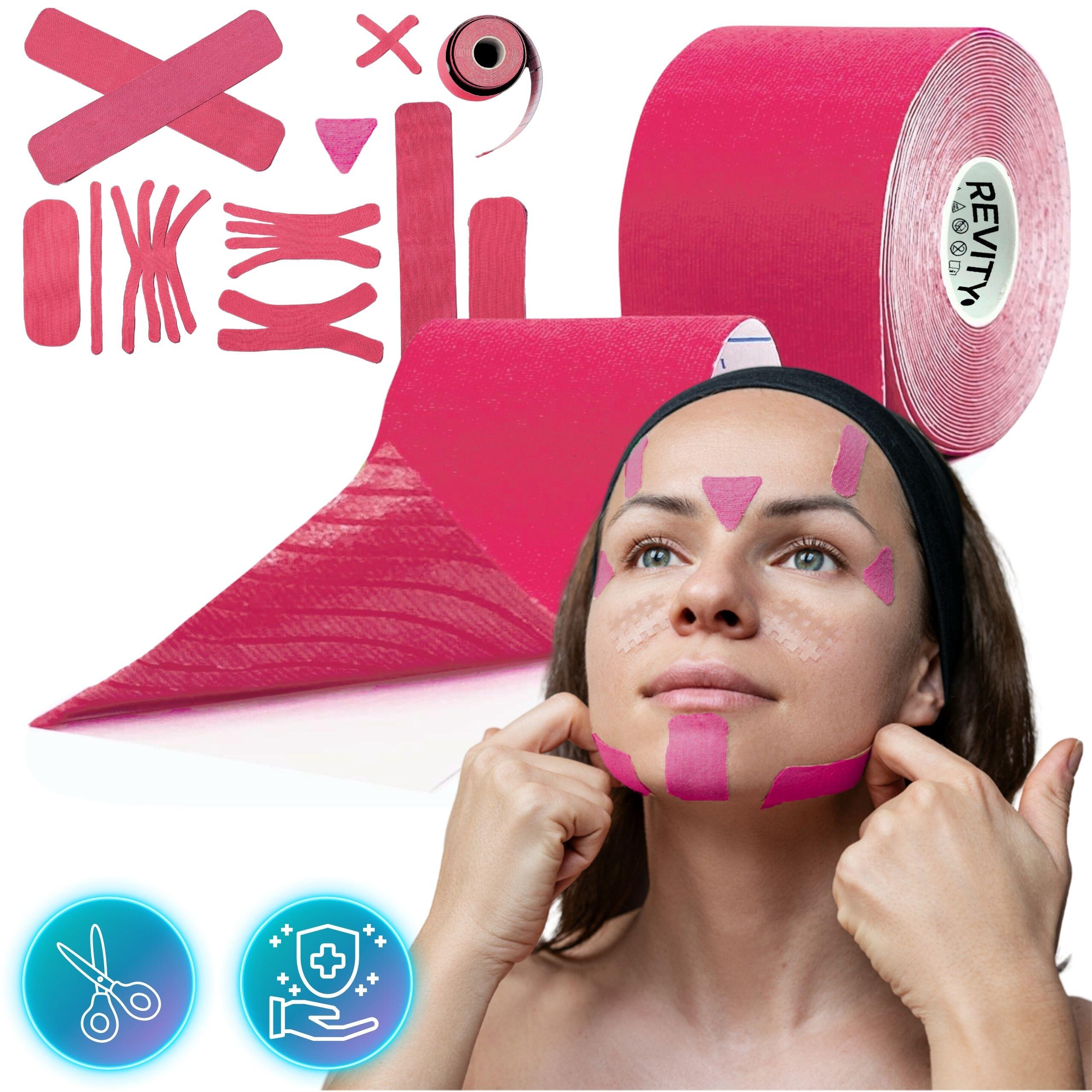 Cinta kinesiológica Kinesiotape 5 m × 5 cm, para lifting facial y busto, médico 4/7