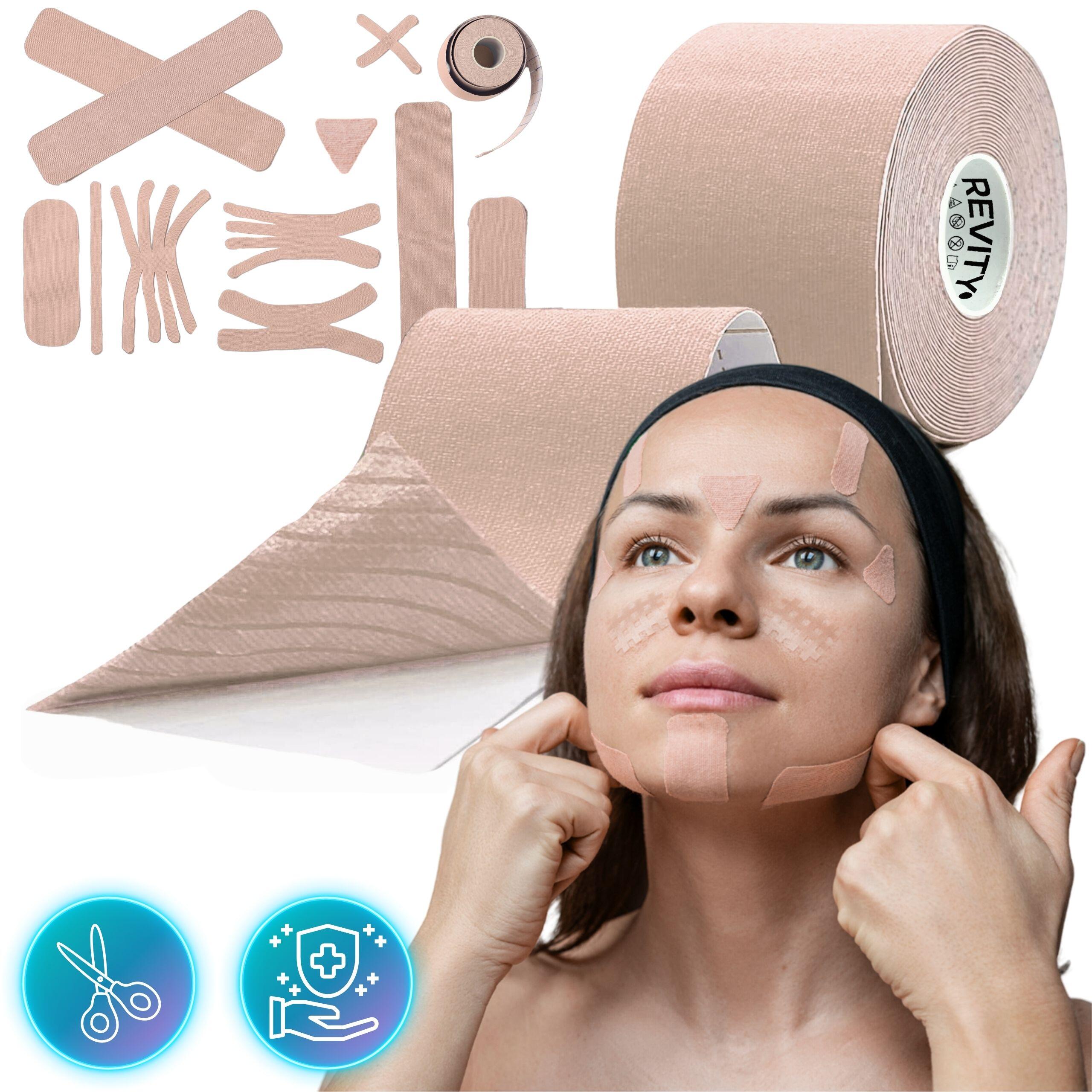 Cinta kinesiológica Kinesiotape 5 m × 5 cm, para lifting facial y busto, médico 4/7