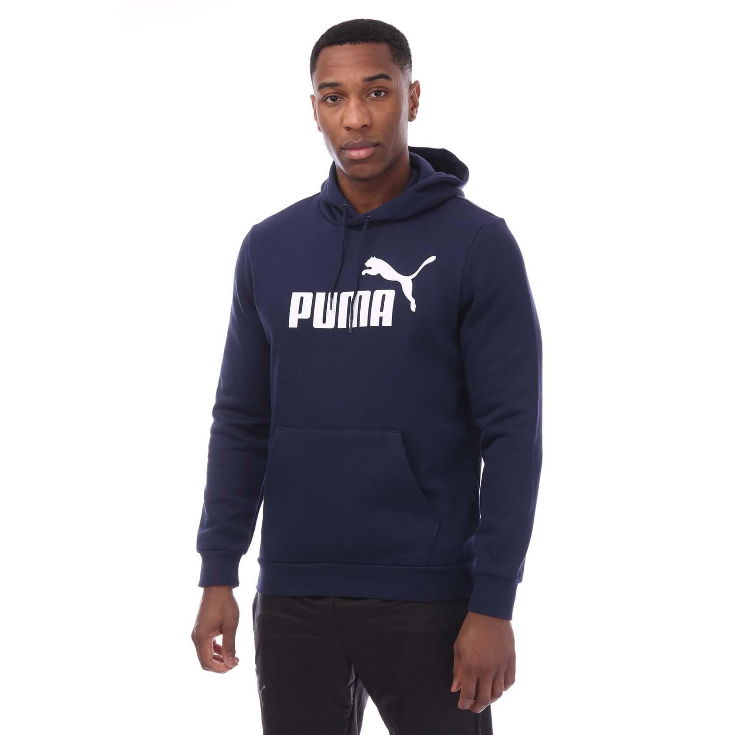PUMA Mens Essentials Big Logo Hoodie (Navy)