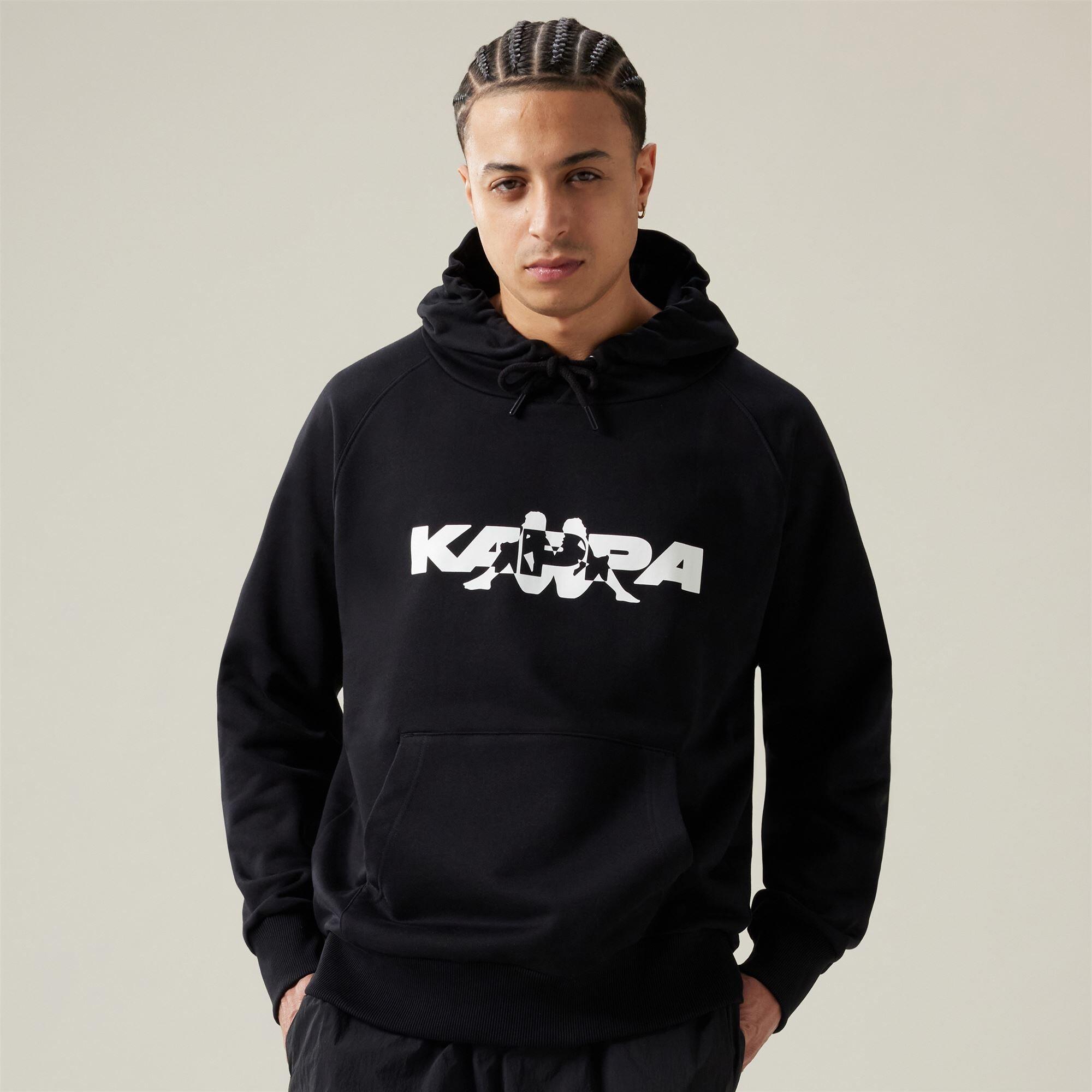 Felpa da uomo in cotone nero da streetwear sportivo 4/7