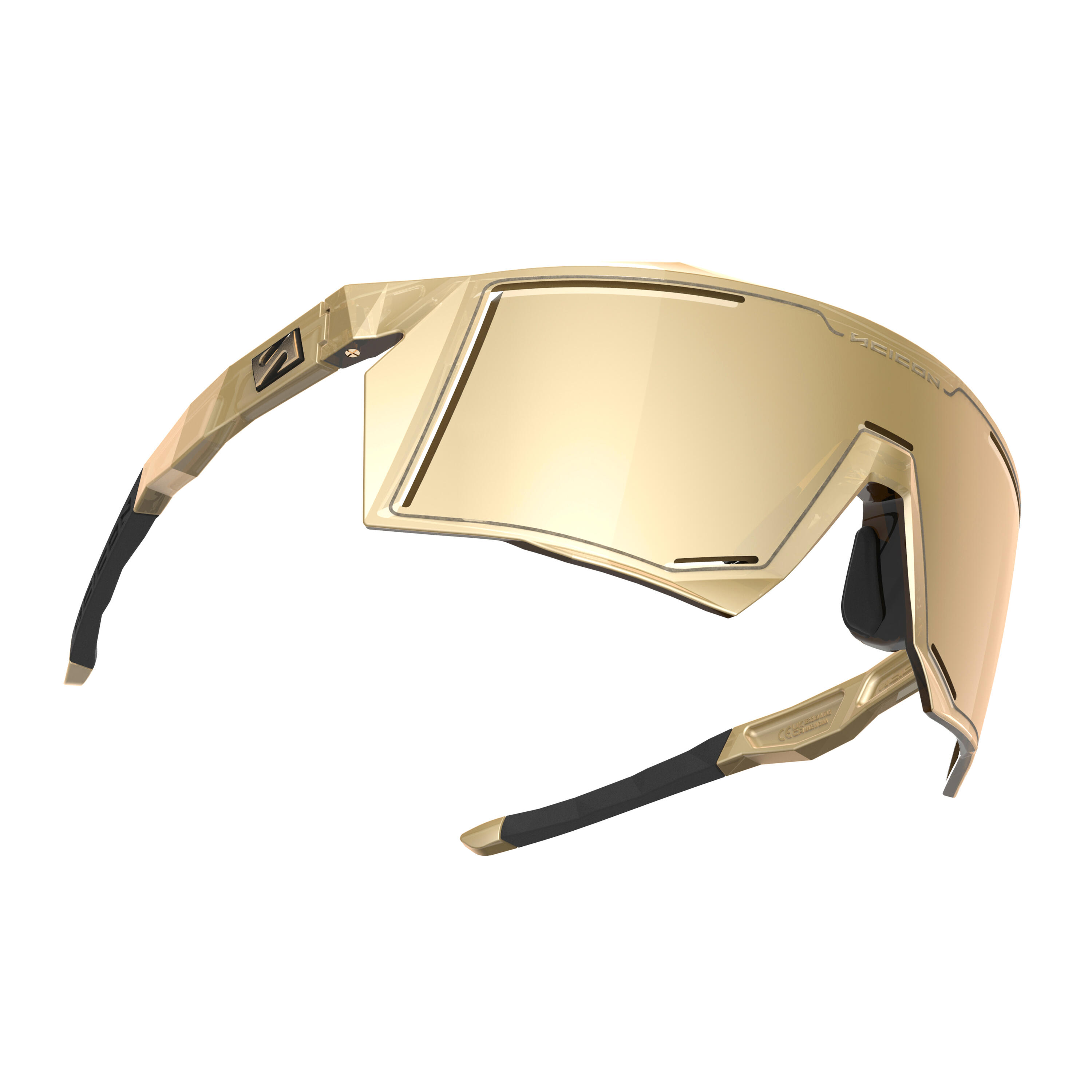 Sportowe okulary przeciwsłoneczne Aerostorm Złote z powłoką lustrzaną 5/6
