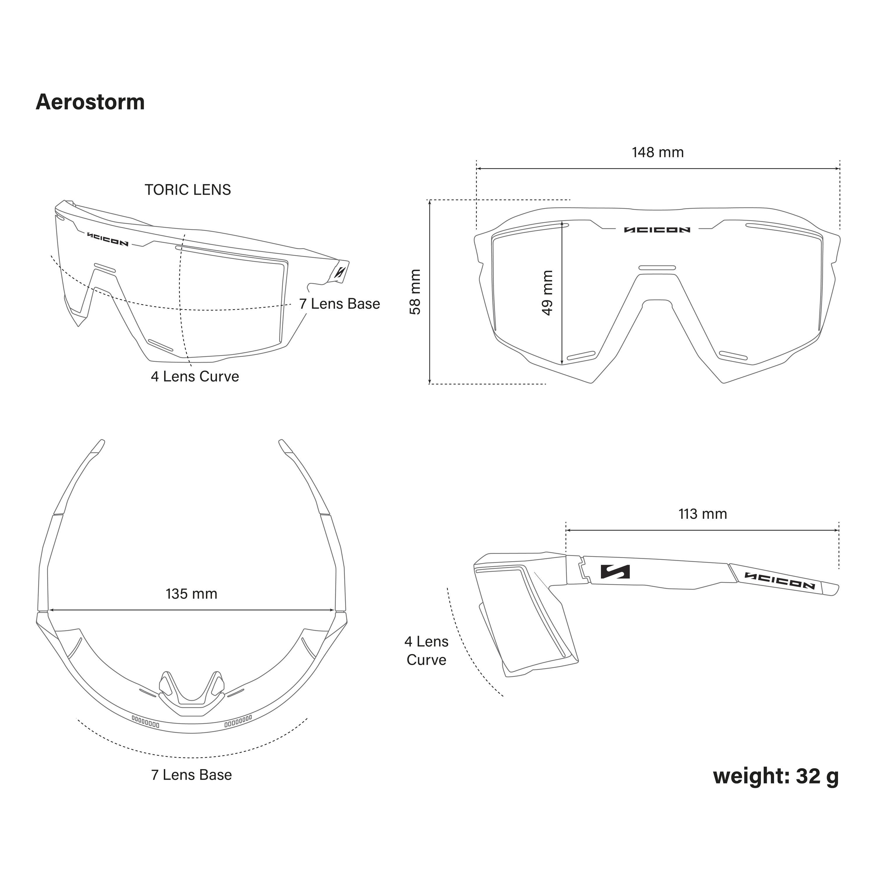 Aerostorm Sportzonnebril Transparant 5/5