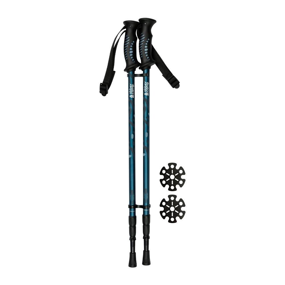 ABBEY CAMP Set di bastoni da passeggio - Regolabili con precisione 63 - 135 cm - Blu