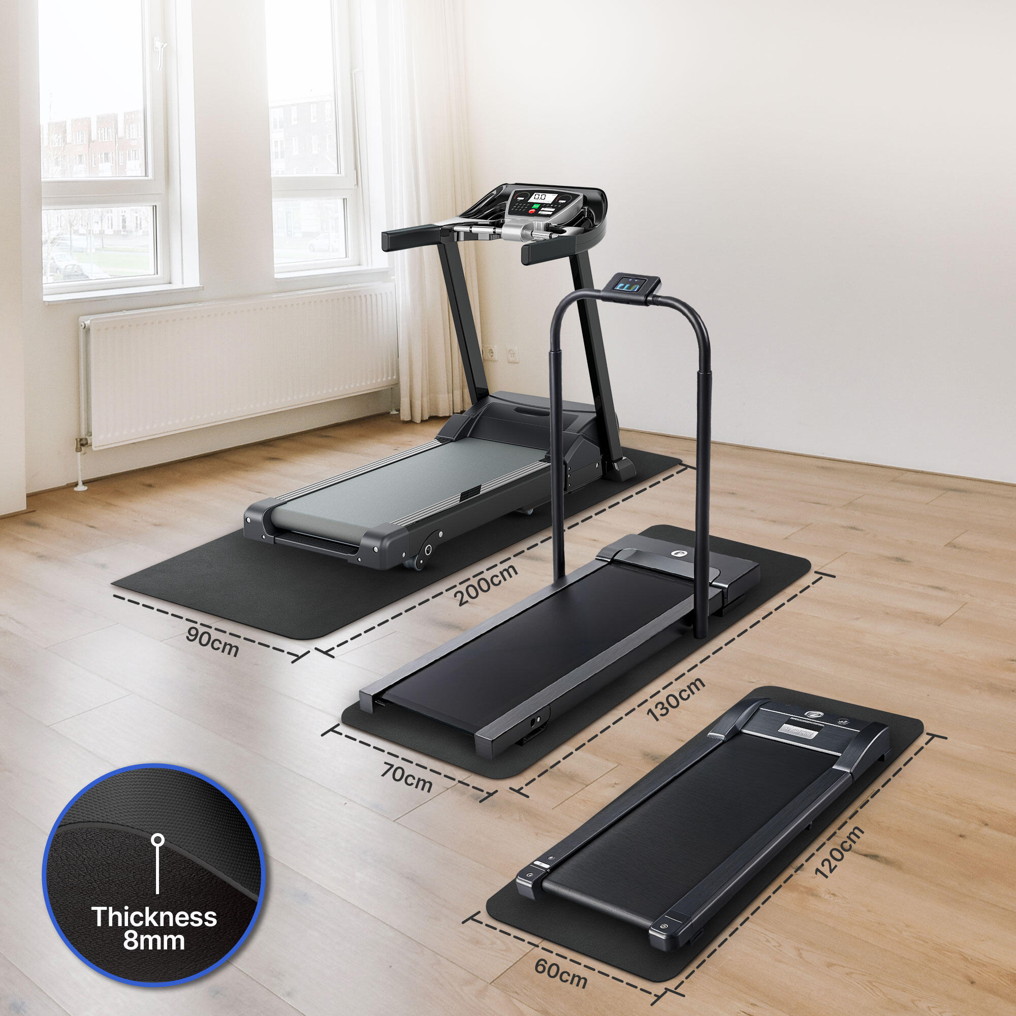 Tappetino Protettivo LILENO SPORTS Per Palestra - 60x180 Cm, Spessore 8 Mm, Antiscivolo Per Attrezzature E Yoga - Foto 11