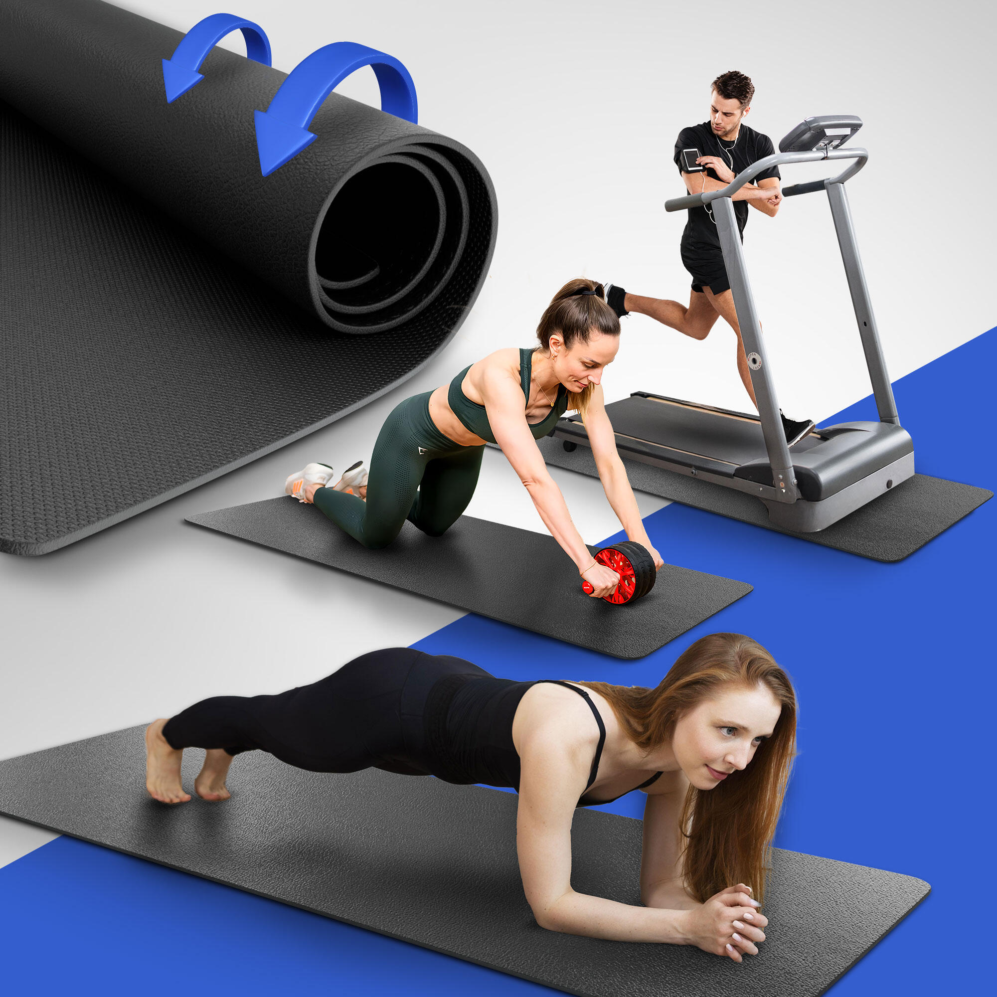 Tapis NEOLYMP 120x60 – Tapis de course 8 mm pour elliptique & entraînement 7/7