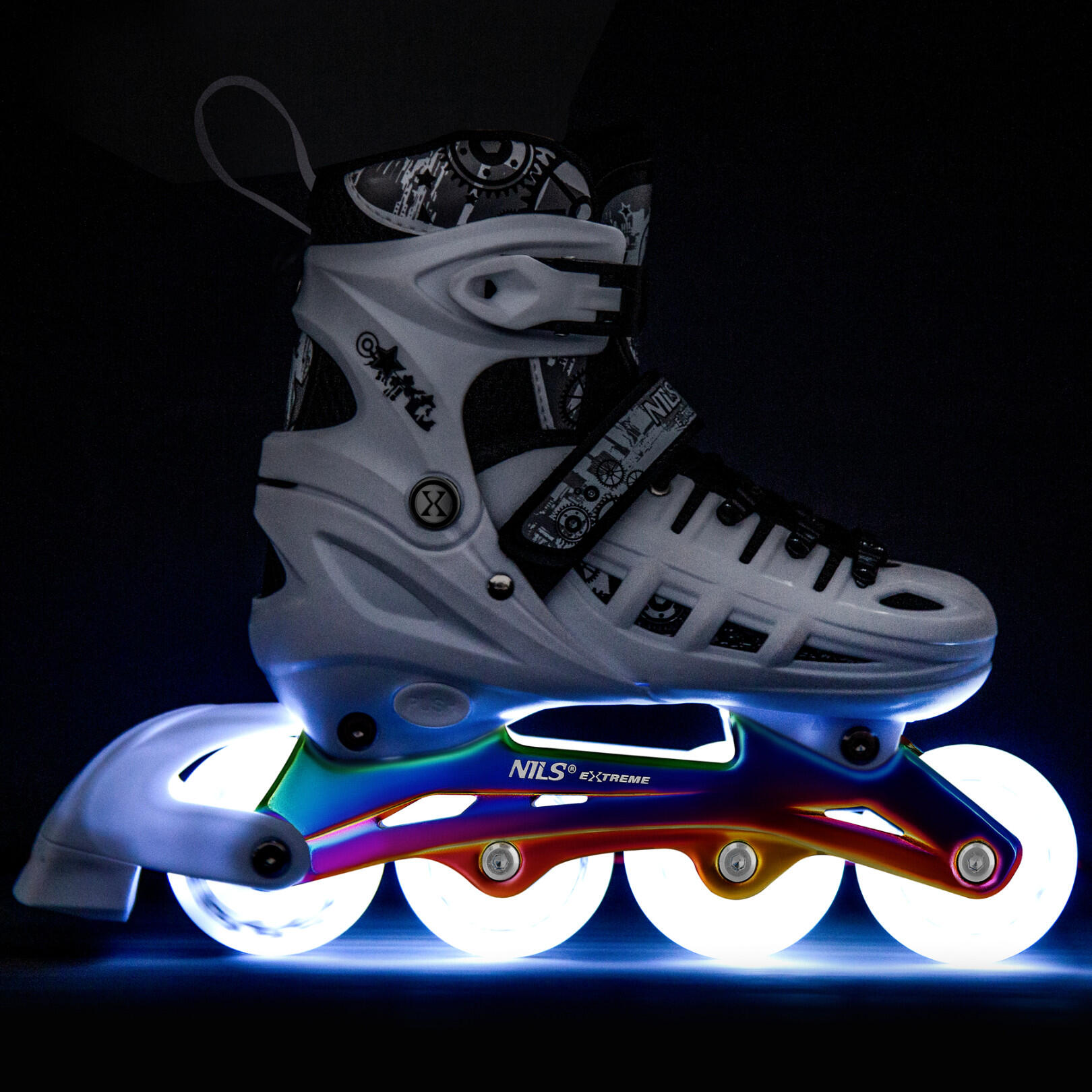 Hikole Inline Skates 2-in-1 verstelbare schaatsen voor kinderen, inline skates voor volwassenen en jongeren, ACEB7-lagers