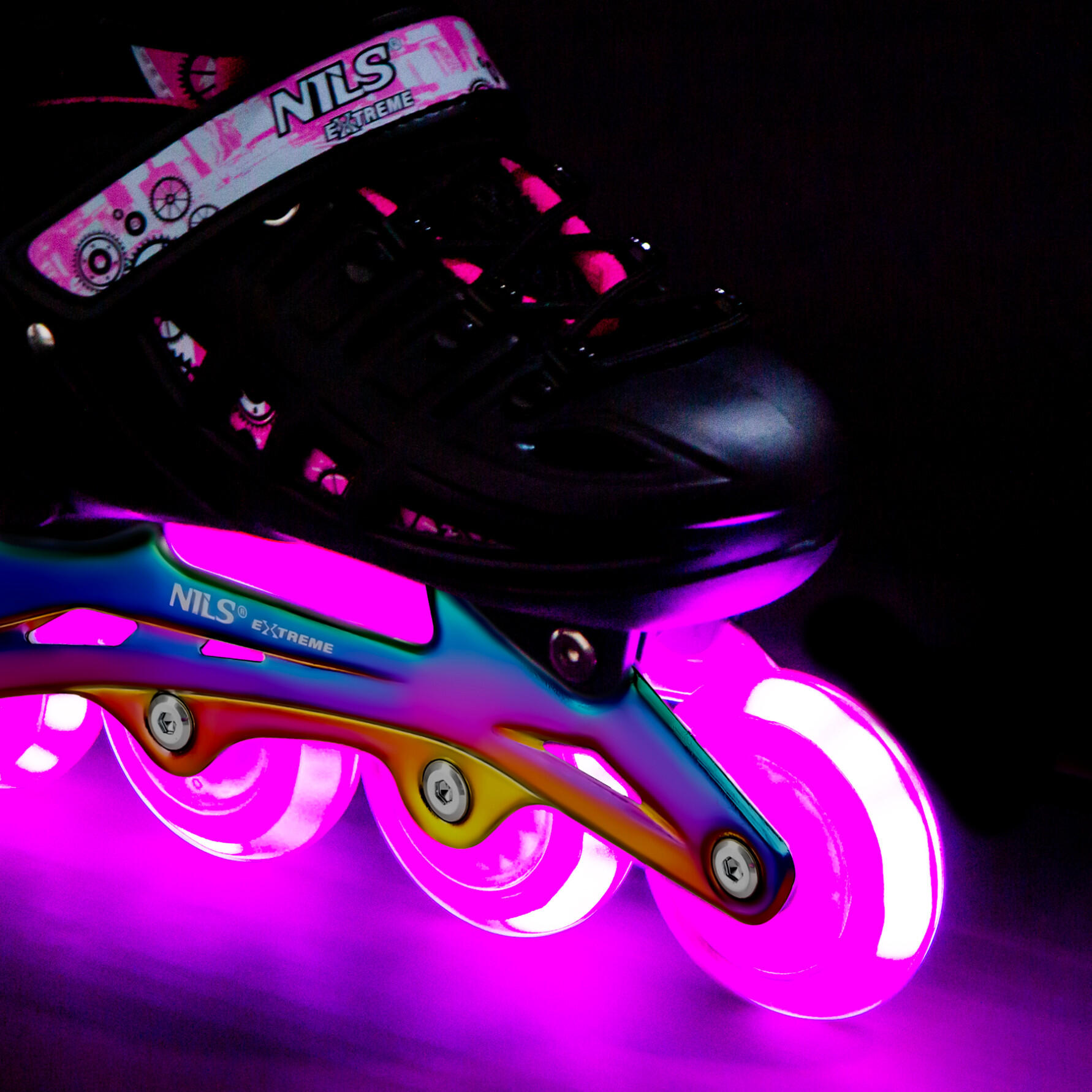 Rollers LED 4 en 1 Rainbow avec patins de hockey  NH10905 Nils Extreme 7/7