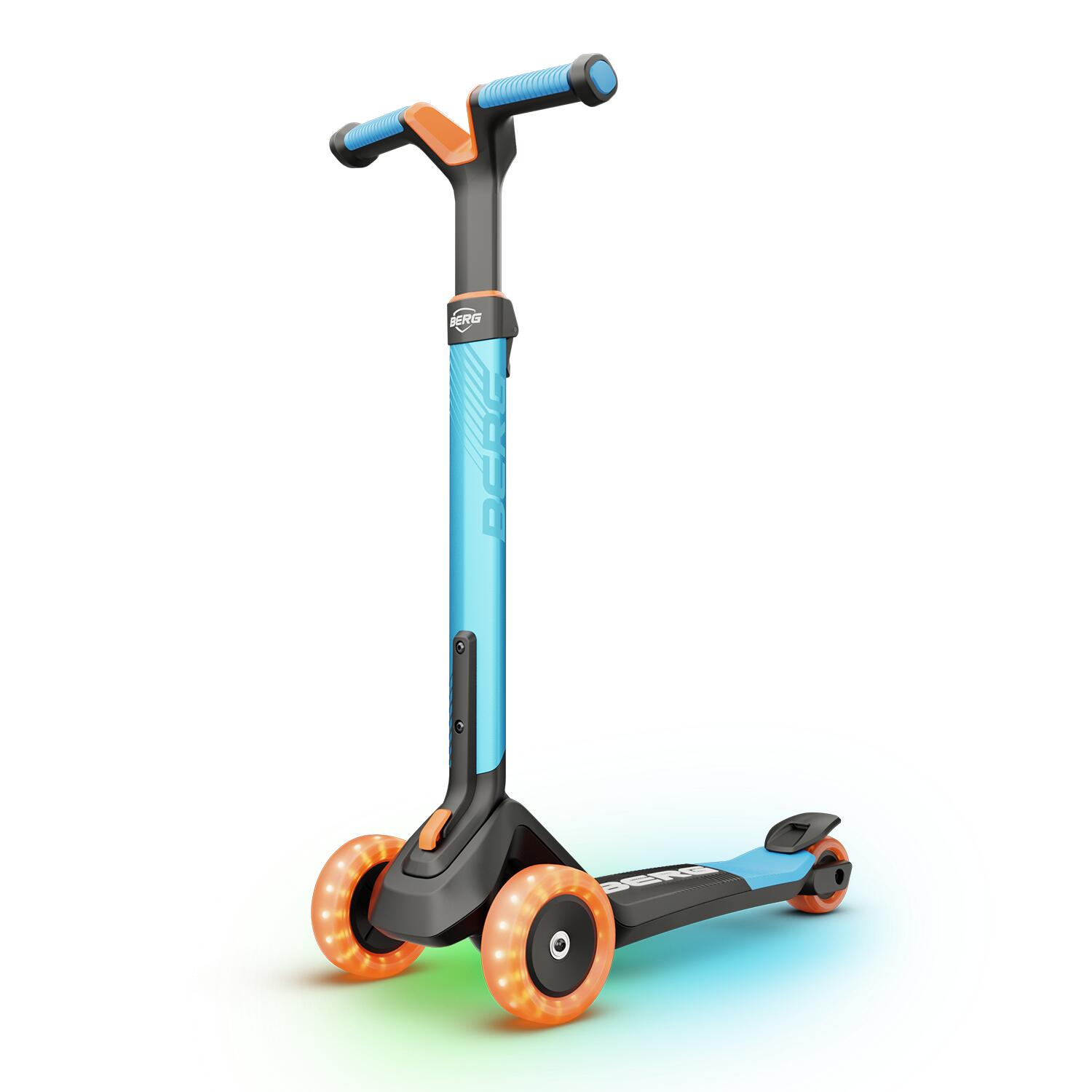 BERG Faltbarer Kinderroller BERG Nexo mit 3 Rädern mit LED-Rädern und LED-Deck Blau