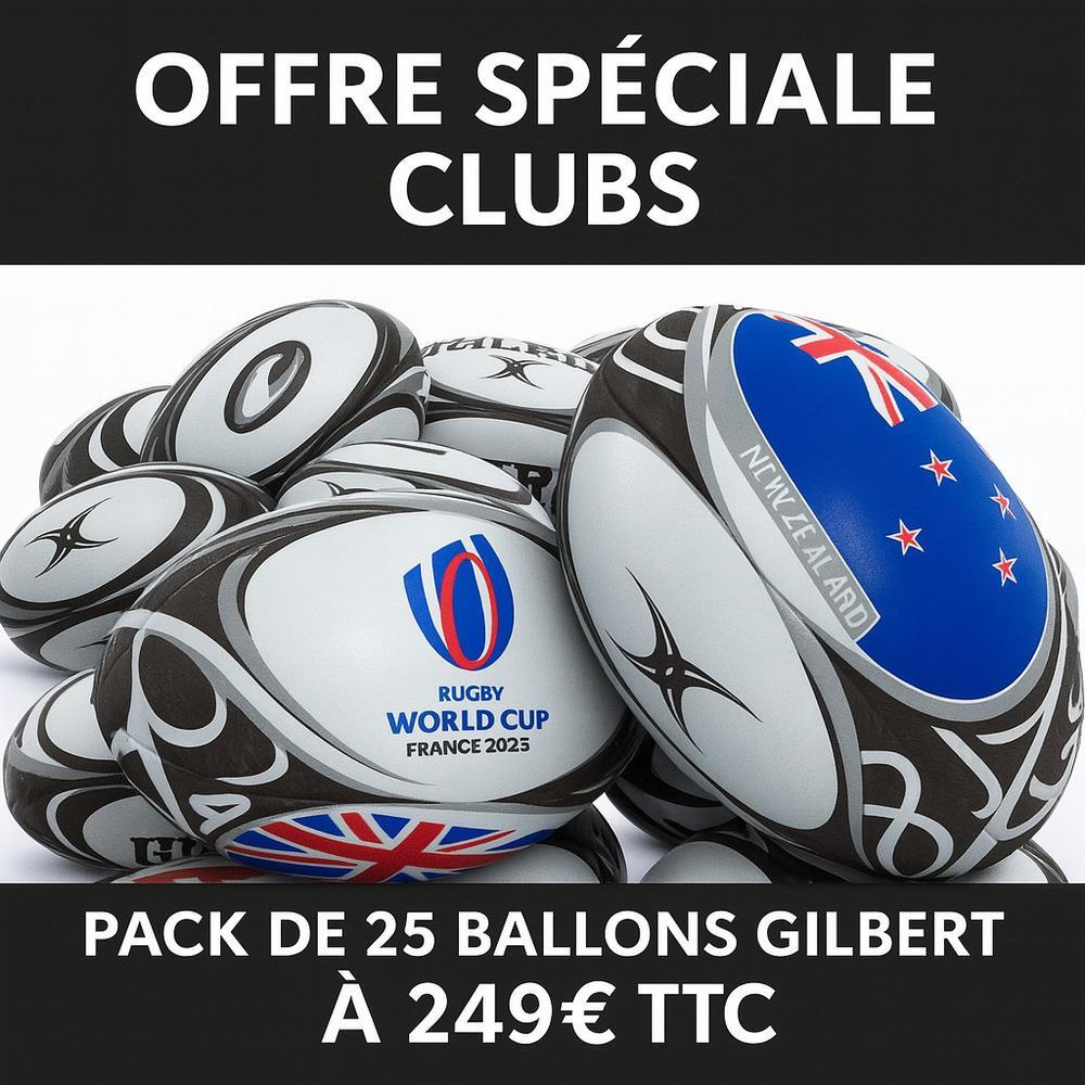 Gilbert - 25 Ballons De Rugby Gilbert Nouvelle Zélande Coupe Du Monde 2023 - Ballon De Rugby - Blanc - 5 - Decathlon