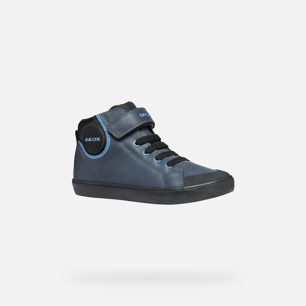 Baskets Garçon J GISLI BOY Bleu Marine/Bleu Clair 5/7