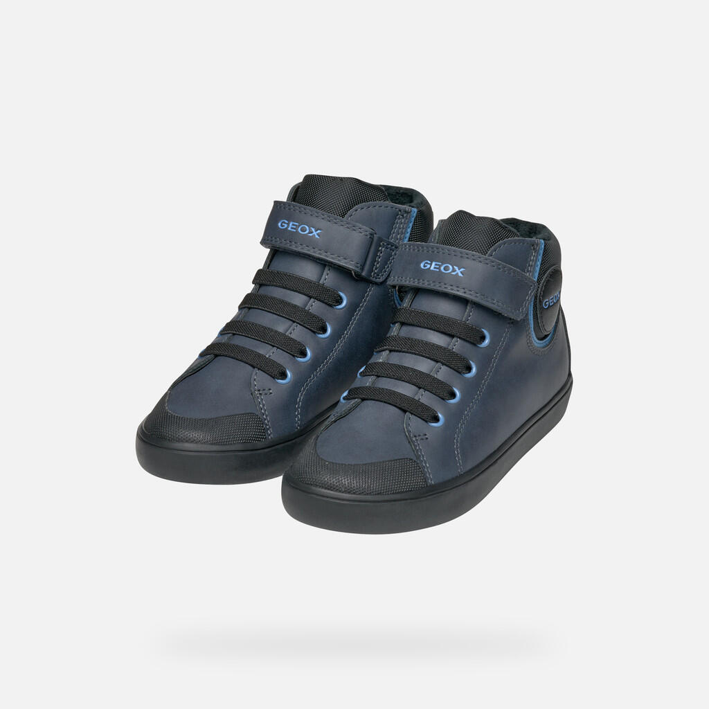 Baskets Garçon J GISLI BOY Bleu Marine/Bleu Clair 4/7