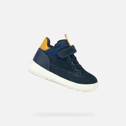 Bottines Bébé Garçon B HYROO BOY Jaune Foncé/Noir