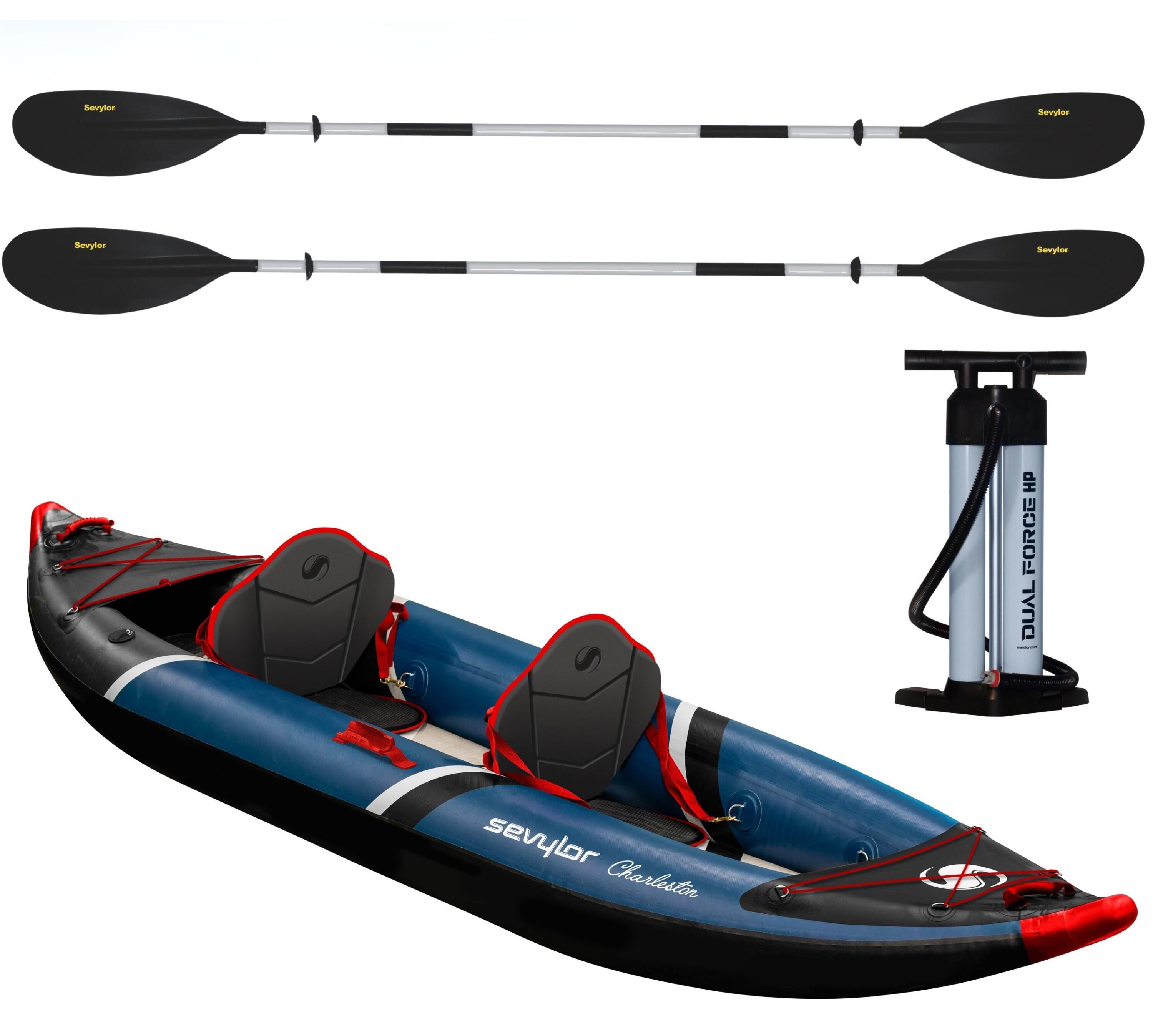 SEVYLOR Sevylor Charleston 2P Drop-Stitch Kayak with 2 Paddles & High-Pressure Pump