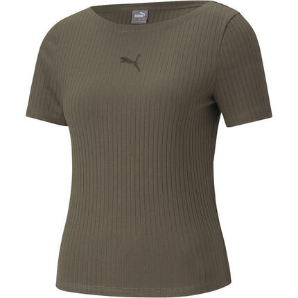 T-shirt Puma Ribbed Slim, Vert, Femmes