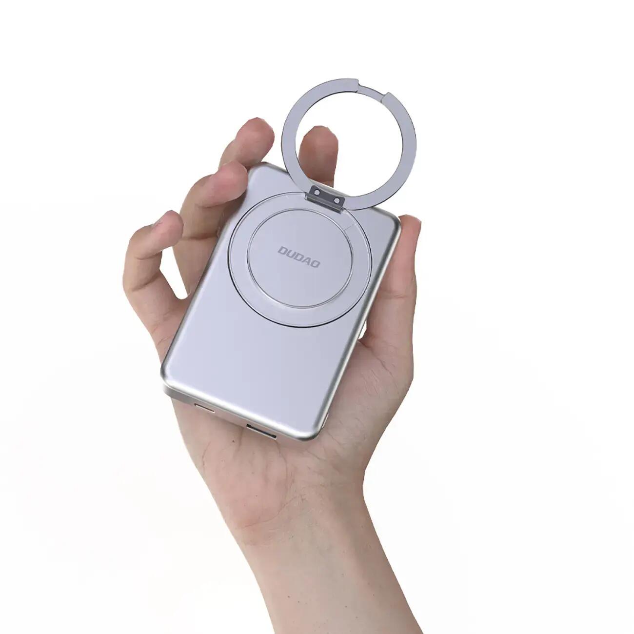 Powerbank Dudao k28 10000mah 22.5w metalowa obudowa z pierścieniem-podstawką 4/6