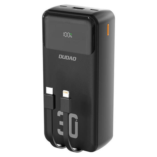 Powerbank Dudao k15max 30000mah 22.5w z wbudowanymi kablami