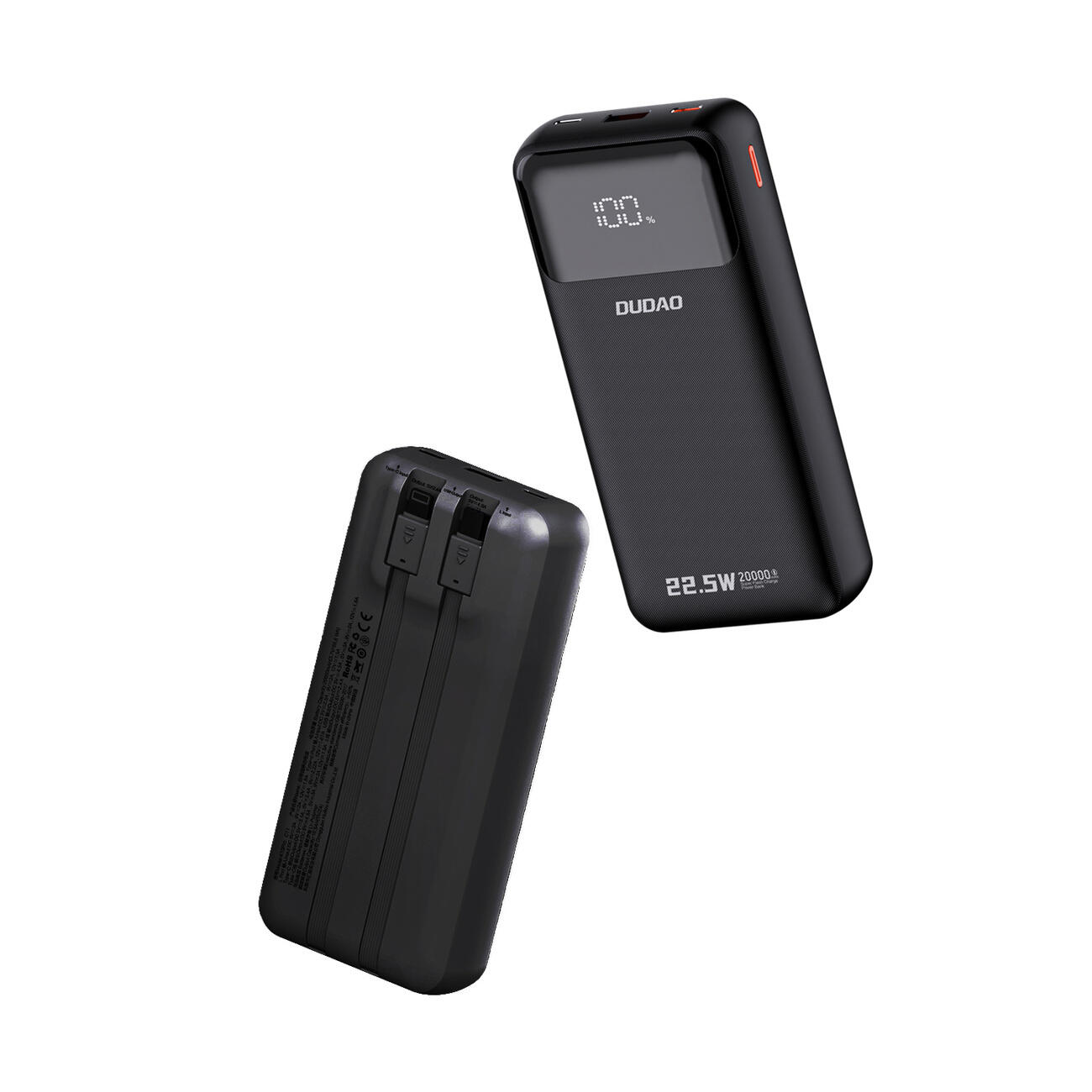 Powerbank Dudao k15pro 20000mAh 22.5W pd usb-c / usb-a / wbudowane kable 3/7