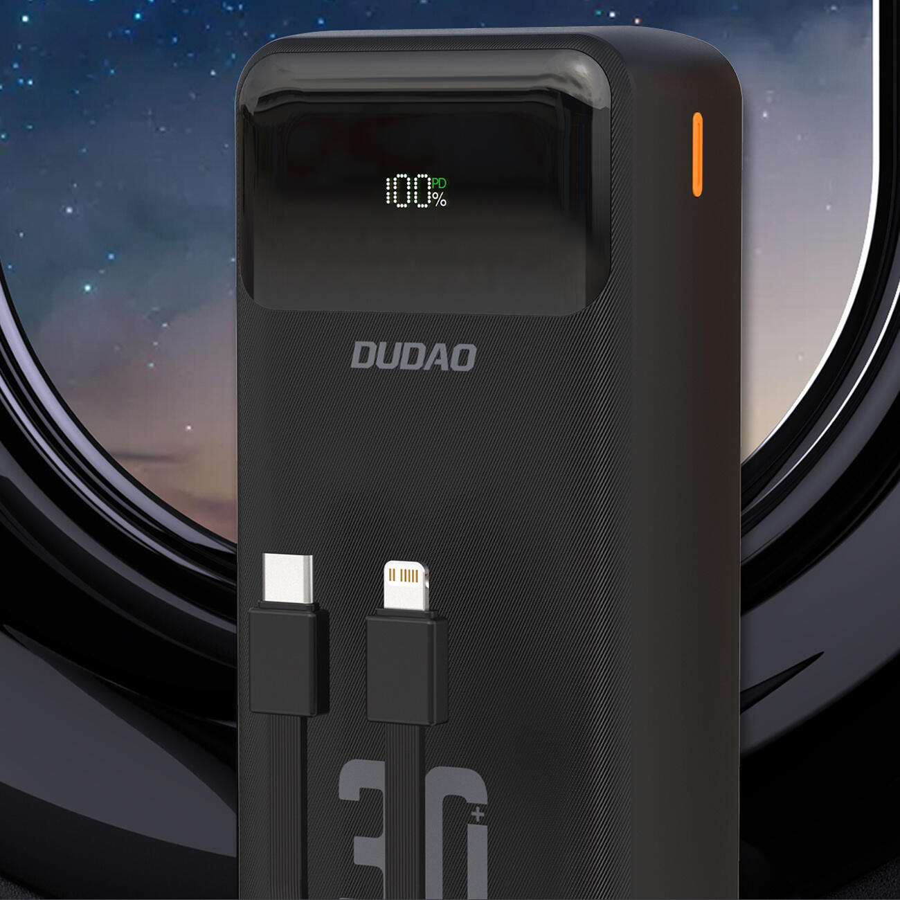 Powerbank Dudao k15max 30000mah 22.5w z wbudowanymi kablami 4/5