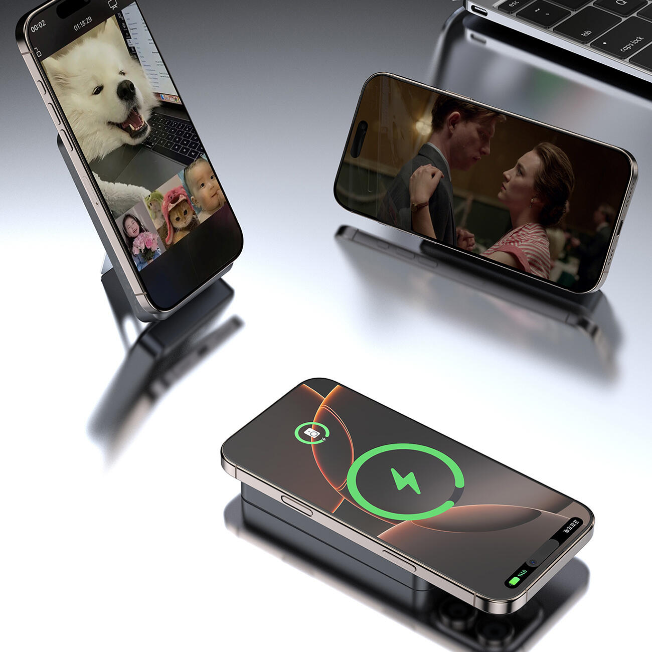 Powerbank Dudao k29 10000mah 20w metalowa obudowa z podstawką i kablami 5/6