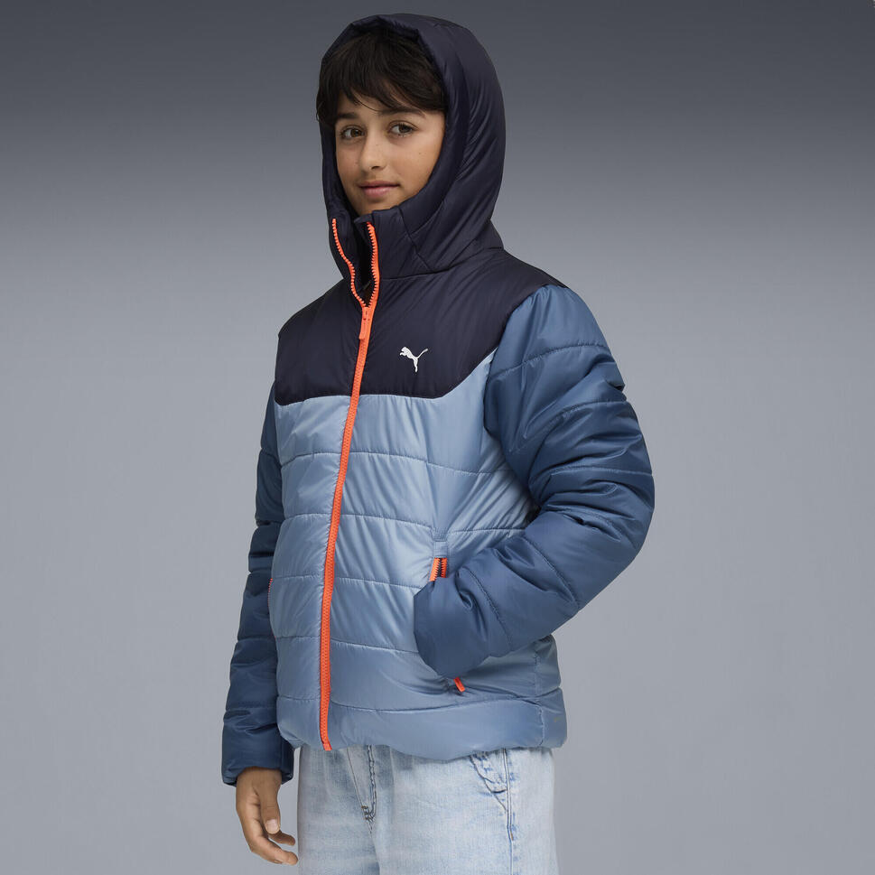 Młodzieżowa kurtka ocieplana Essentials z kapturem PUMA Cool Blue