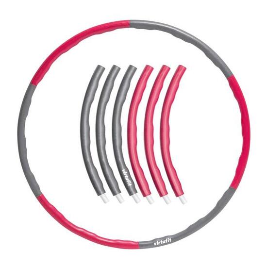 Fitness Hula Hoop Reifen - 100 cm - 1,2 kg - Rosa/Grau