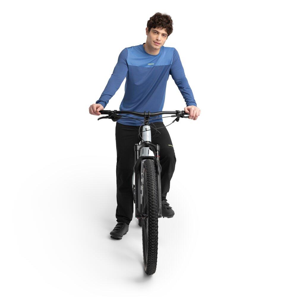Heren Fietsen mtb-shirt met lange mouwen MTB Endo Blue Blauw
