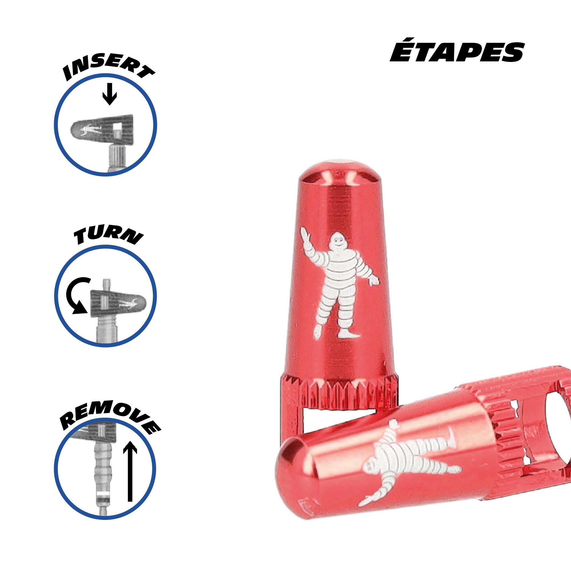 Lot de deux Bouchons de valves PRESTA avec Démonte-obus 4/4