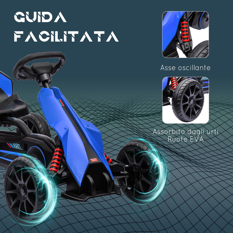 Homcom Kart Copii 3–8 Ani – Pedale, Scaun Reglabil & Roti EVA