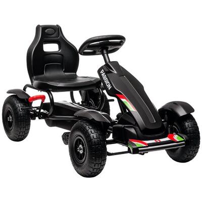 HOMCOM Go Kart a Pedali per Bambini 5-12 Anni in Plastica e Metallo Rosso