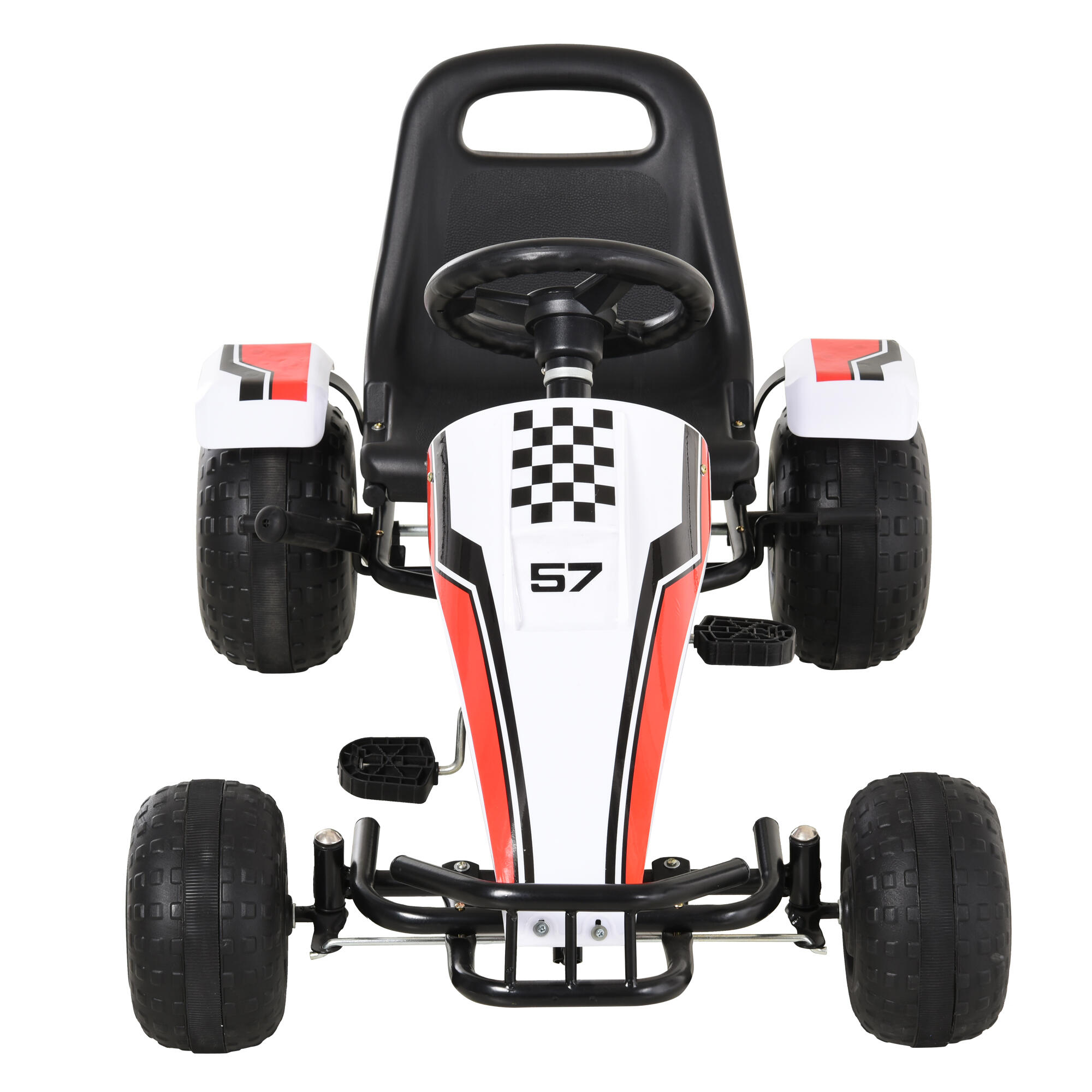 HOMCOM Go-Kart a Pedali Bianco per Bambini 3-6 Anni con Sedile Regolabile 4/7