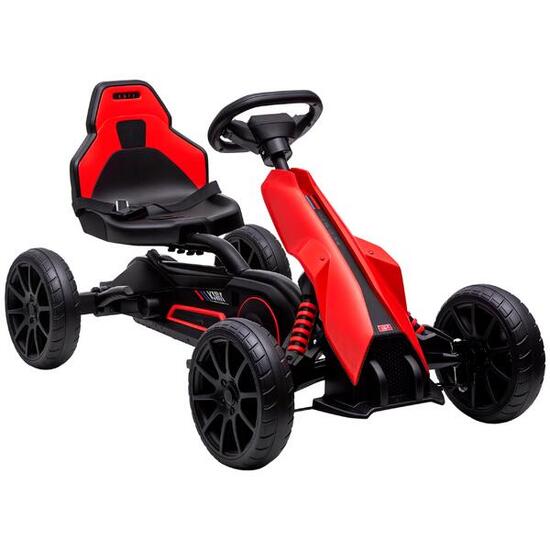 HOMCOM Go Kart a Pedali per Bambini 3-8 Anni con Sedile Regolabile Blu e Nero