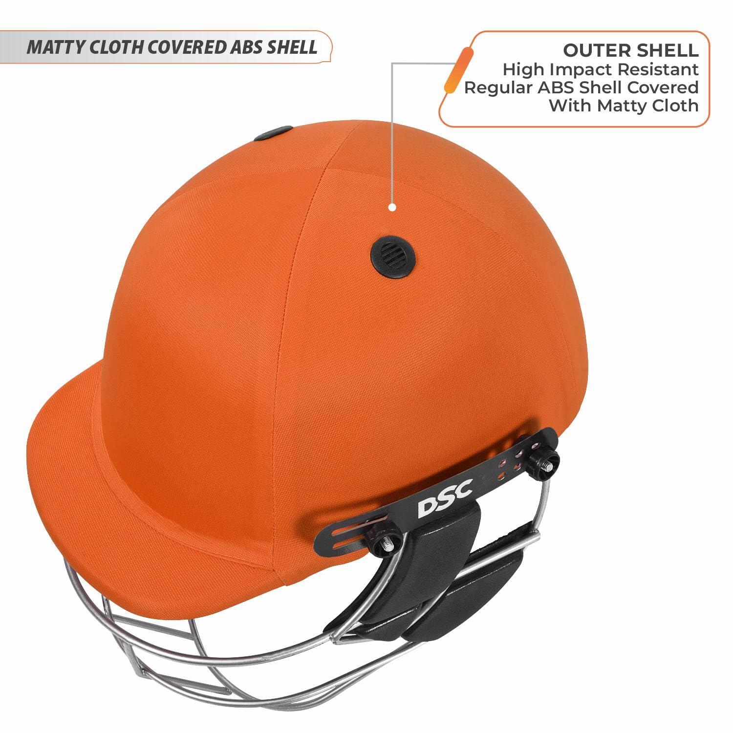 DSC Defender Crickethelm XL – Orange | Leichtgewicht | Verstellbare Grill 6/7