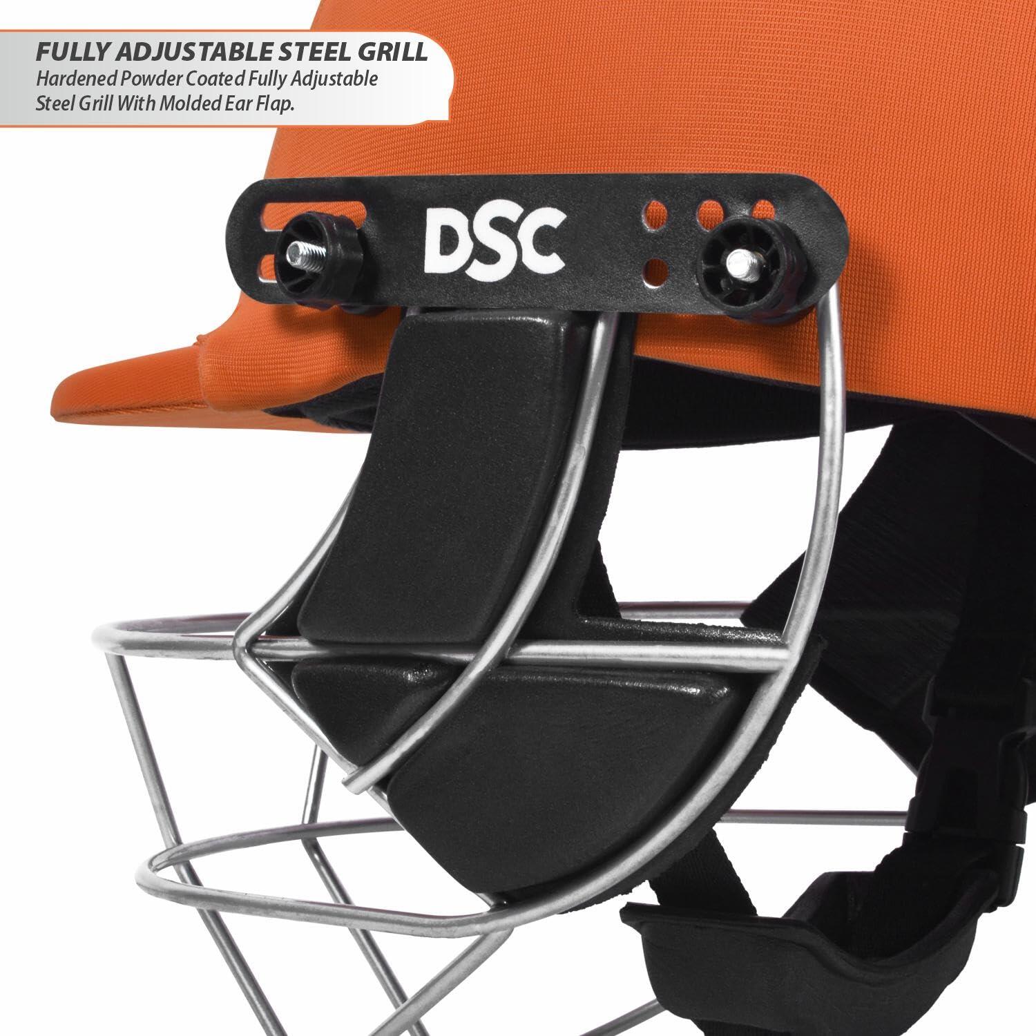 DSC Defender Crickethelm XL – Orange | Leichtgewicht | Verstellbare Grill 5/7