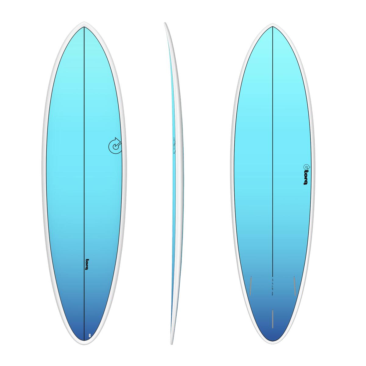 Fun Tet Retro Fade Blanc Rail  - Planche De Surf Funboard 6'8 4/7