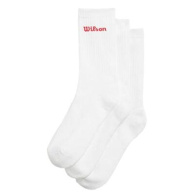 Wilson crew sokken wit rood 3 pairs
