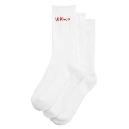 Wilson Crew Sokken Wit Rood 3 Pairs