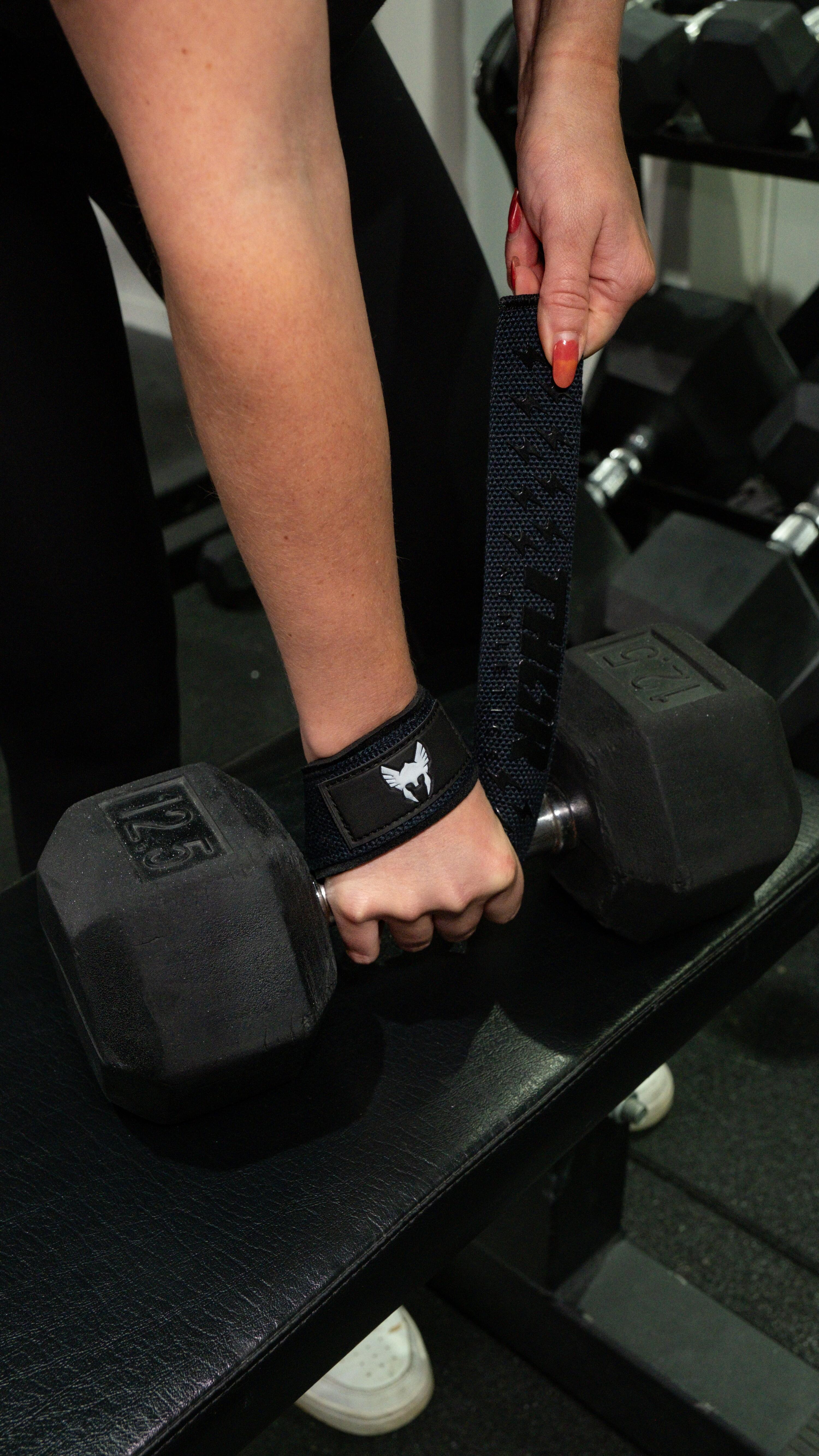 Sangles de levage - Sangle de Tirage Musculation - Grip Supplémentaire - Bleu 3/4