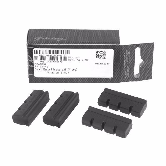 Set Di 4 Pastiglie Freno Record Campagnolo - Ceramiche Nere Per Ciclismo (12076)