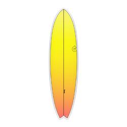 Fish Tet Retro Fade Blanc Rail 6'3" - Planche De Surf Fish 6'3