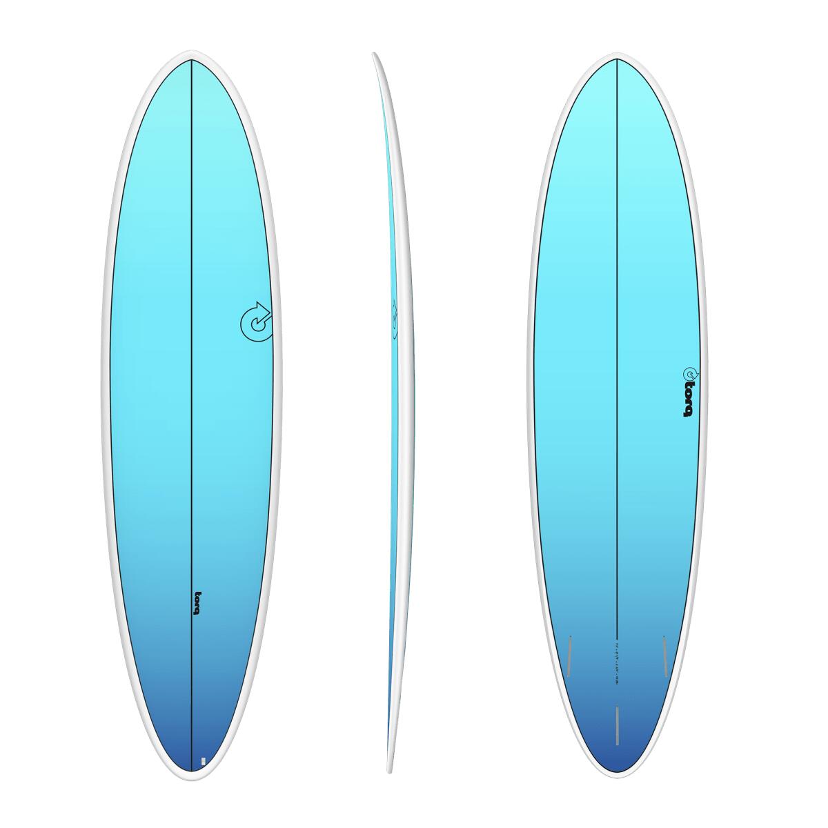 Fun Tet Retro Fade Blanc Rail  - Planche De Surf Funboard 7'2 4/7