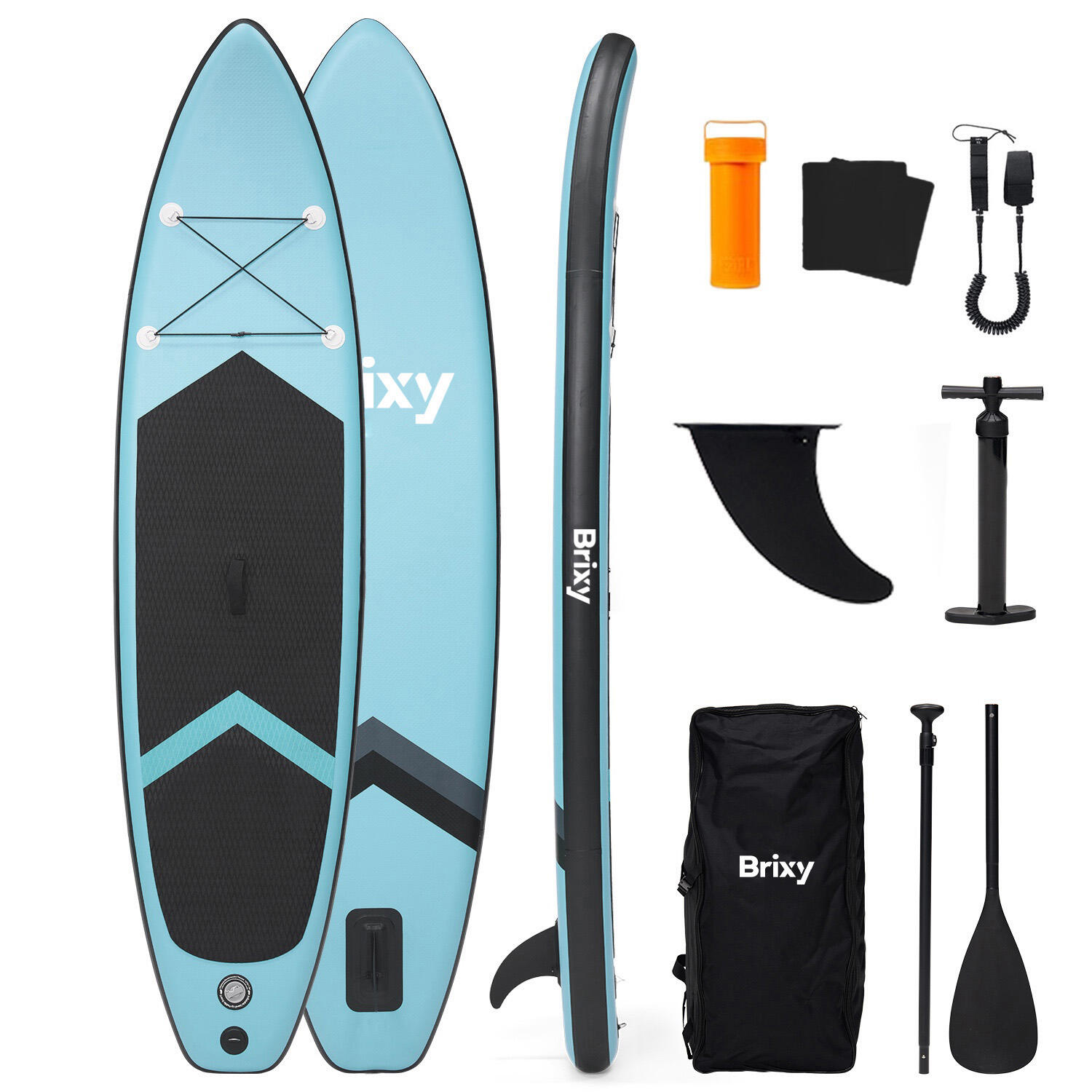 NO BRAND Aufblasbares SUP Board 285 cm – Komplettset – Bis 150 kg – Mintgrün