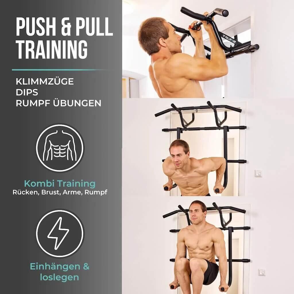 Dip Station + Tür Klimmzugstange Bundle 5/8