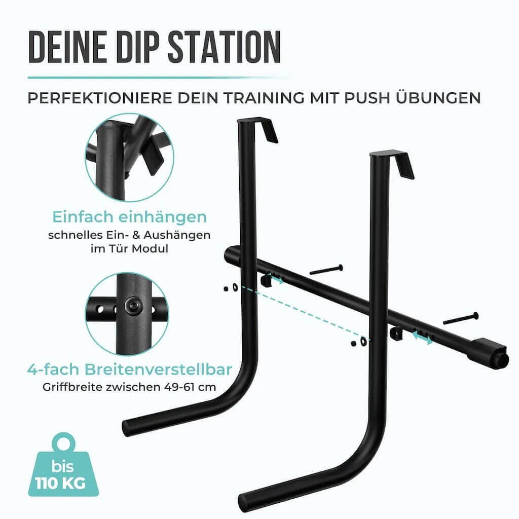 Dip Station + Tür Klimmzugstange Bundle 4/8