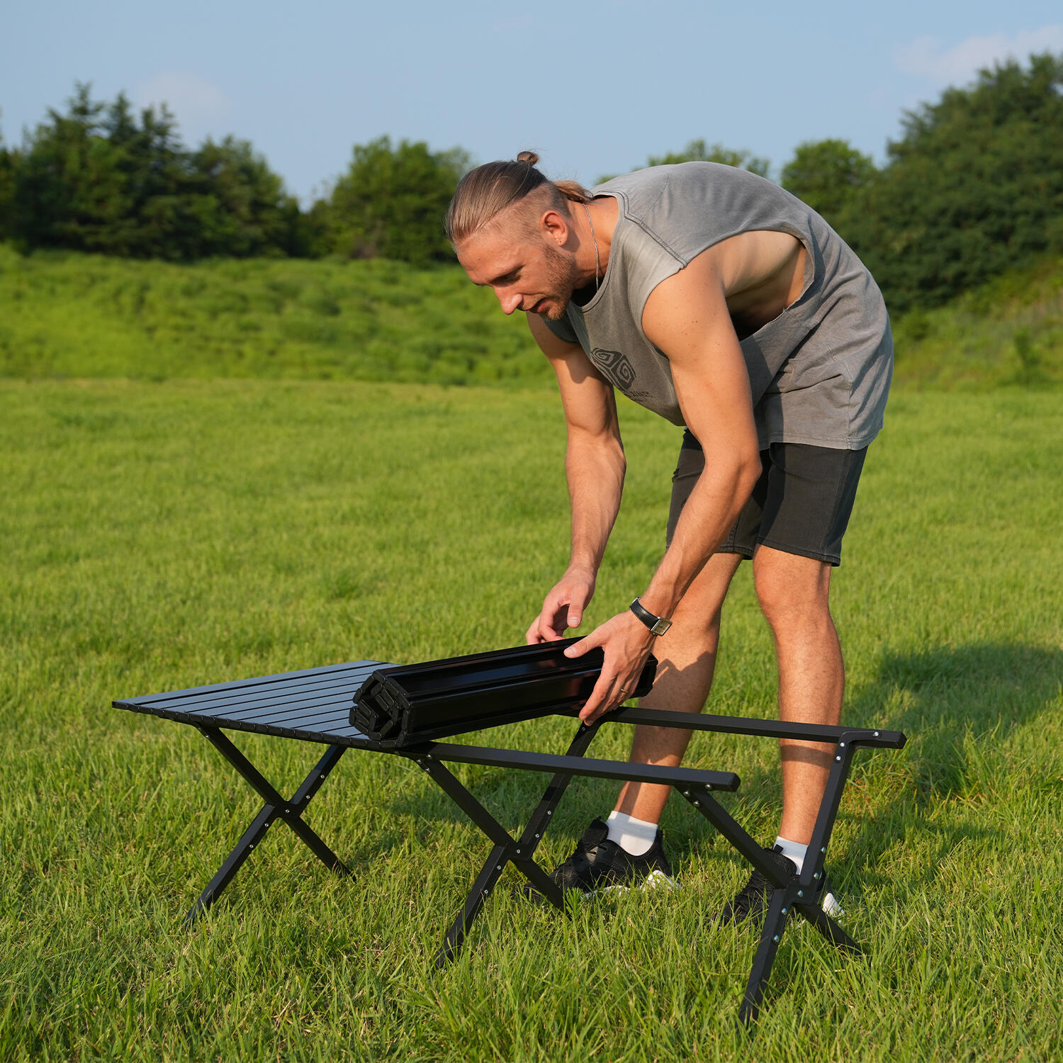 Mesa de camping plegable 5/6