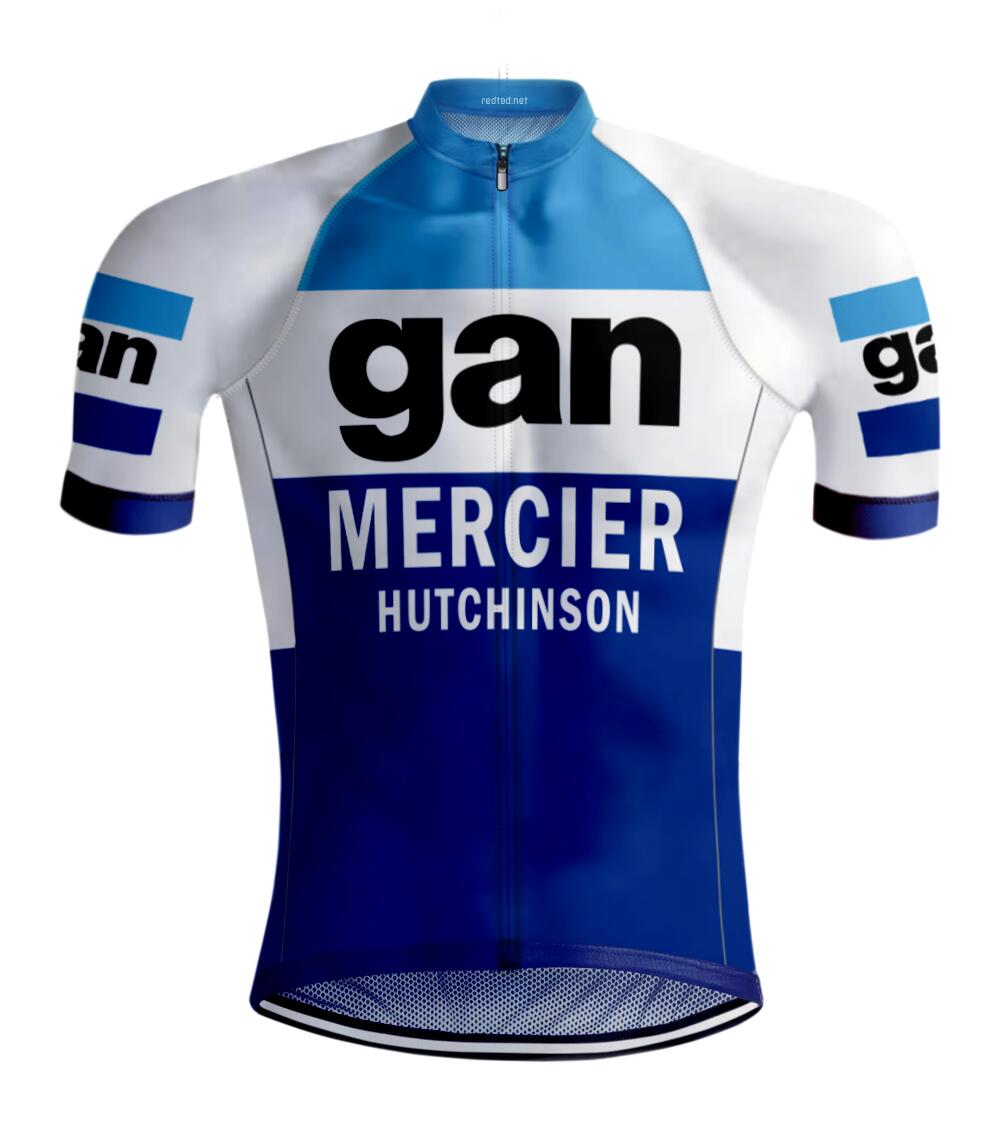 Camicia da ciclismo retrò Gan Mercier - REDTED 1/5
