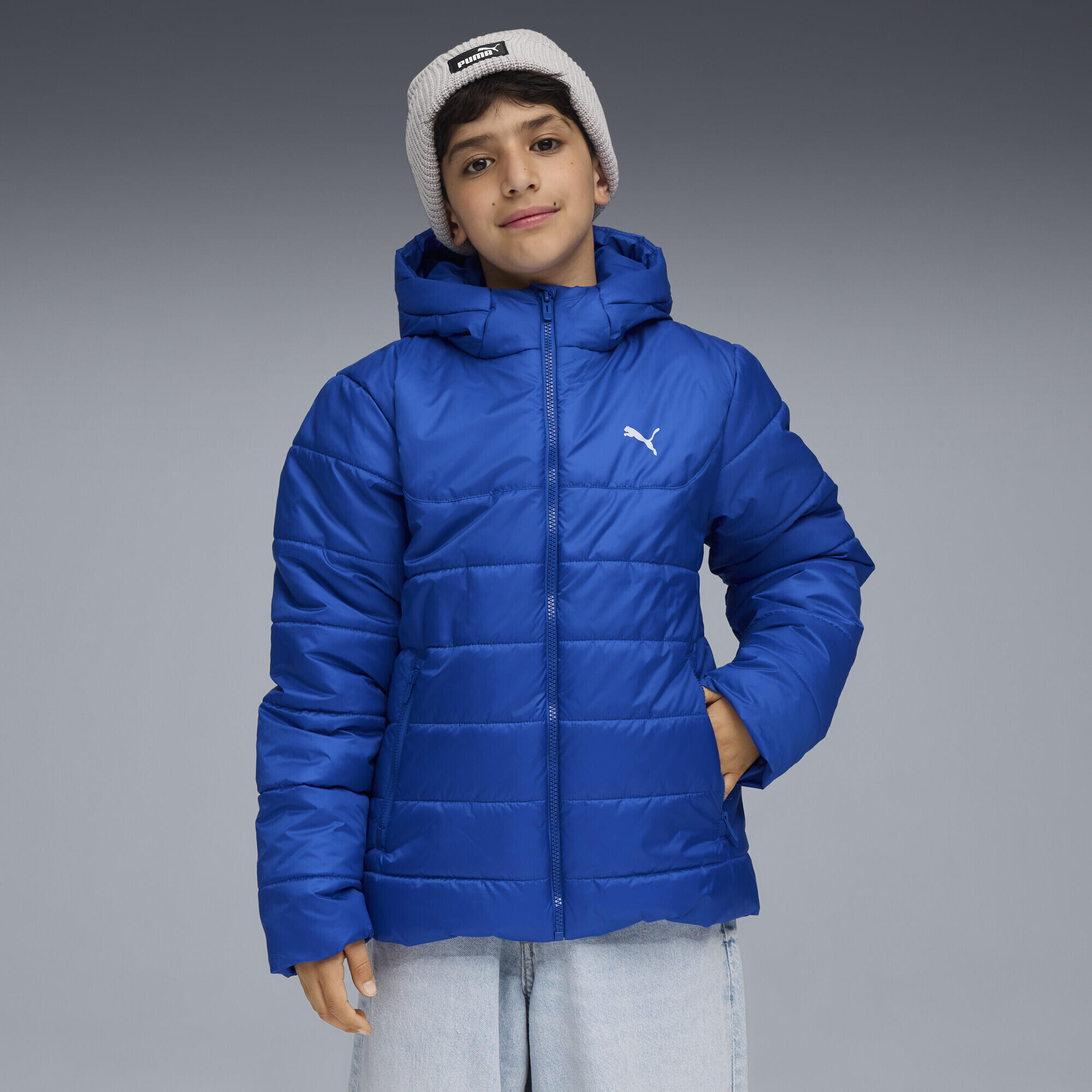 Casaco acolchoado corrida infantil com capuz Essentials PUMA PUMA