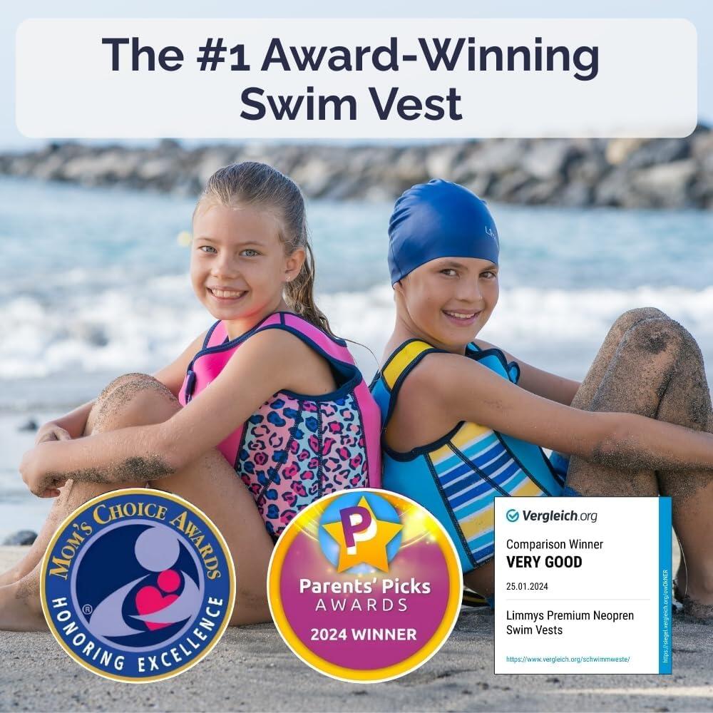 Gilet De Natation Néoprène Enfant 2-9 Ans – Sangles Réglables, Tailles S/M/L (15-40 Kg), Garçon Et Fille